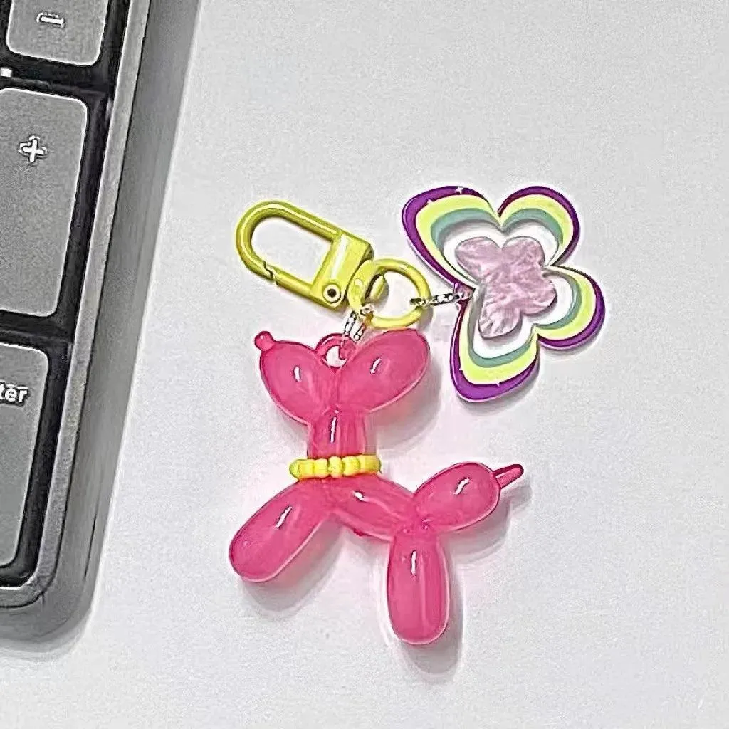 Sweet Kawaii Balloon Dog Keychain Set: Cute Ins Accessory for Girls & Teens