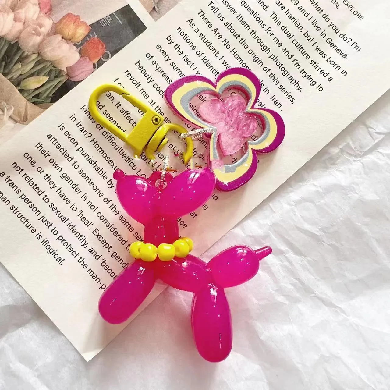 Sweet Kawaii Balloon Dog Keychain Set: Cute Ins Accessory for Girls & Teens