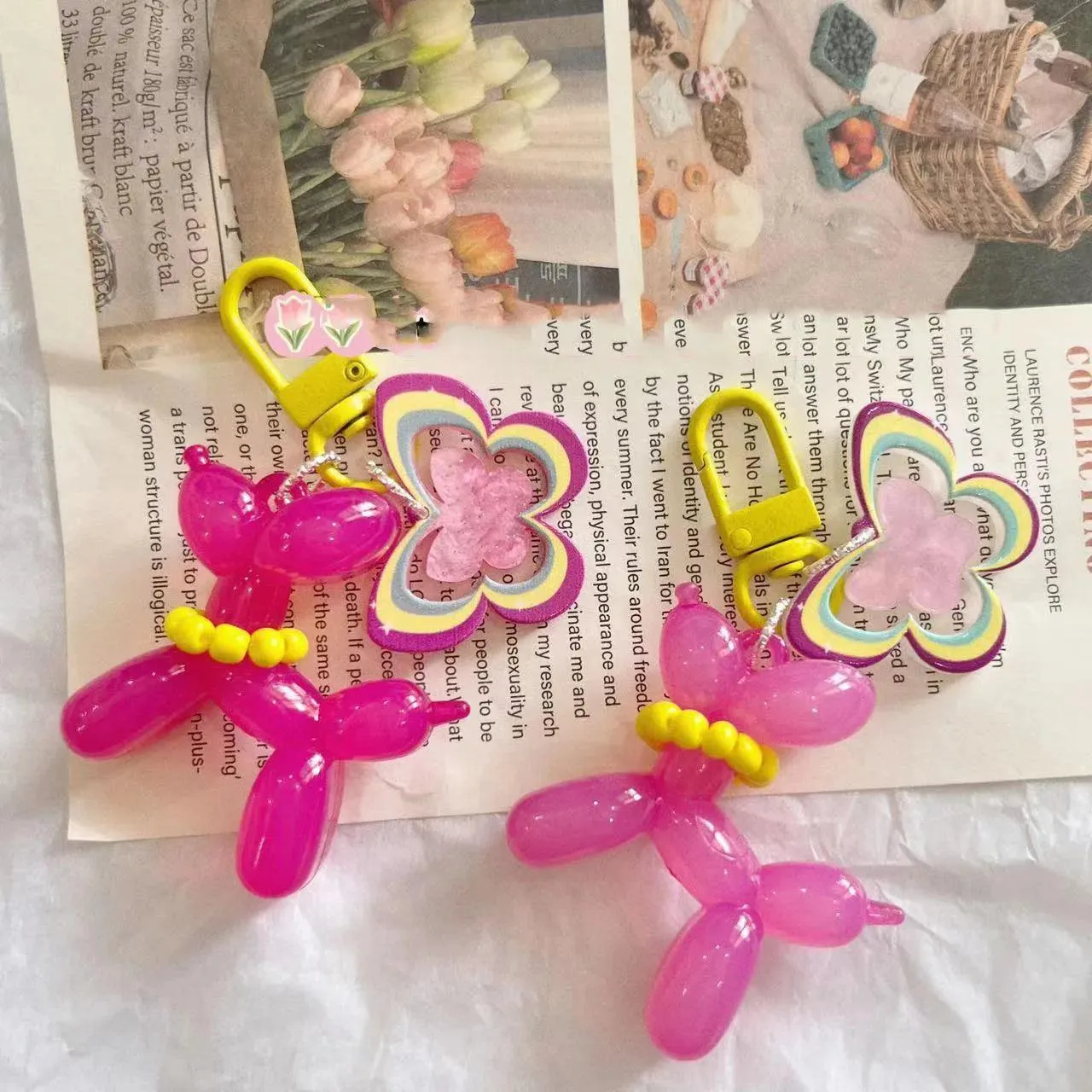 Sweet Kawaii Balloon Dog Keychain Set: Cute Ins Accessory for Girls & Teens