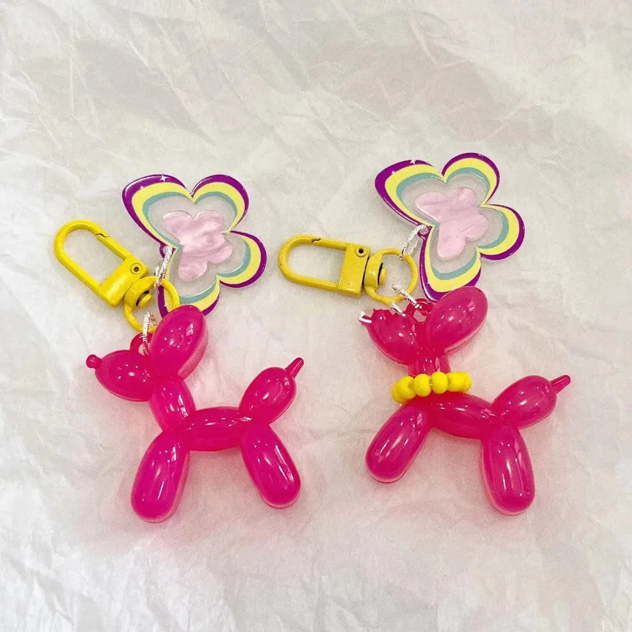 Sweet Kawaii Balloon Dog Keychain Set: Cute Ins Accessory for Girls & Teens