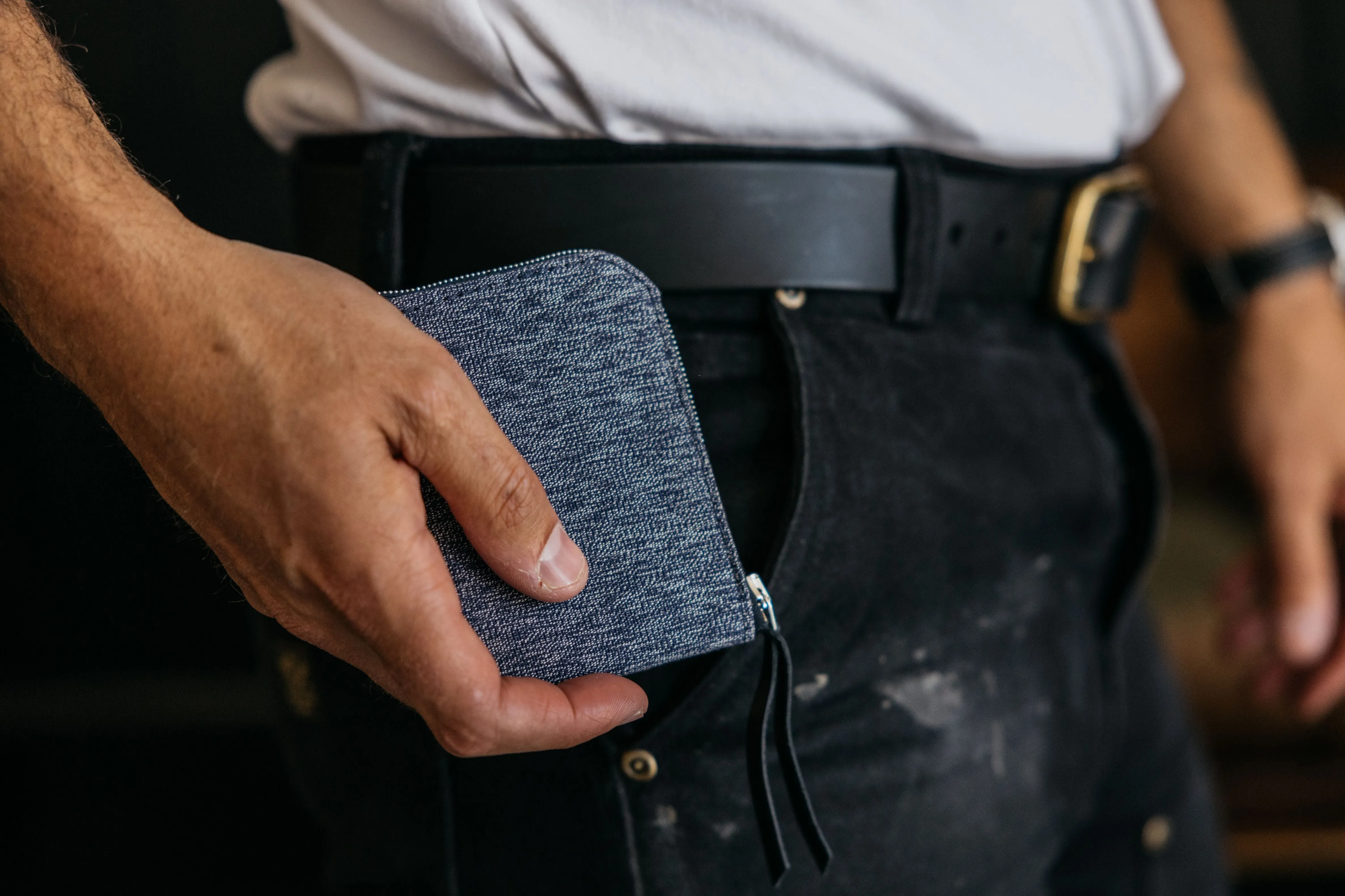 Textile Universal Zip Wallet - Indigo Salt and Pepper