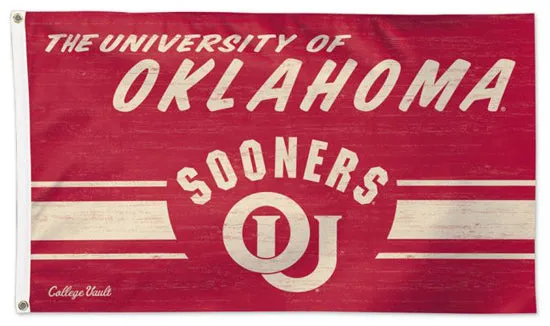 University of Oklahoma Sooners Retro 1950s-Style College Vault Collection NCAA Deluxe-Edition 3'x5' Flag