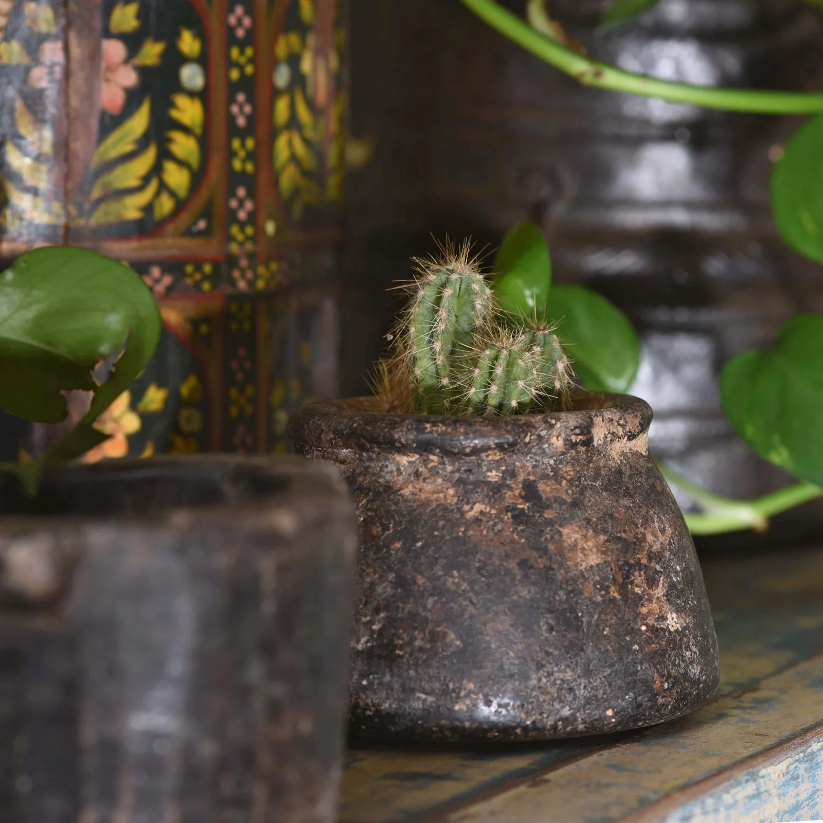 Vintage Indian Stone Plant Pot - Ca 1920's