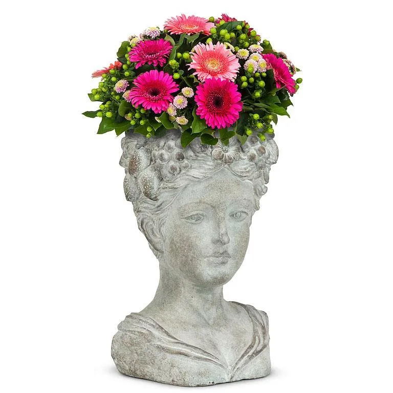 Woman with Flower & Fruits Planter - Large